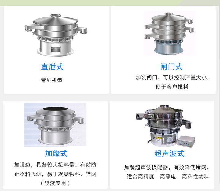 大漢旋振篩根據(jù)不同行業(yè)的要求分為直泄式、閘門(mén)式、加緣式、超聲波式等設(shè)計(jì)